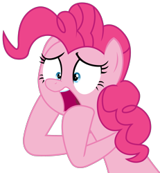 Size: 3025x3275 | Tagged: safe, artist:sketchmcreations, pinkie pie, earth pony, pony, the gift of the maud pie, distress, inkscape, open mouth, simple background, solo, transparent background, vector