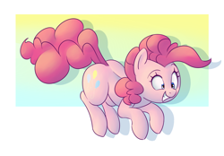 Size: 1280x890 | Tagged: safe, artist:victoreach, pinkie pie, earth pony, pony, abstract background, cute, diapinkes, female, mare, simple background, smiling, solo