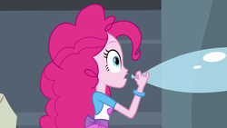 Size: 1920x1080 | Tagged: safe, screencap, pinkie pie, earth pony, pony, equestria girls, female, mare, pink coat, solo