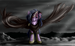 Size: 1280x785 | Tagged: safe, artist:jinyaranda, derpibooru import, twilight sparkle, blood, injured, solo