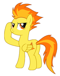 Size: 600x760 | Tagged: safe, artist:kiowa213, derpibooru import, spitfire, pegasus, pony, butt, female, mare, plot, salute, simple background, solo, transparent background, vector