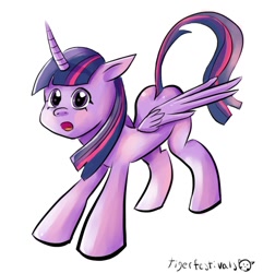 Size: 808x839 | Tagged: safe, artist:tigerfestivals, derpibooru import, twilight sparkle, twilight sparkle (alicorn), alicorn, pony, cute, simple background, solo, white background, wings