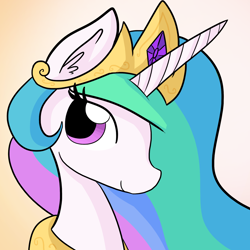 Size: 1650x1650 | Tagged: safe, artist:tjpones, princess celestia, alicorn, pony, bust, cute, cutelestia, female, hair over one eye, mare, portrait, smiling, solo