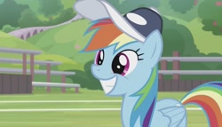 Size: 1448x827 | Tagged: safe, derpibooru import, screencap, rainbow dash, pegasus, pony, 2 4 6 greaaat, cute, dashabetes, solo, toothy grin