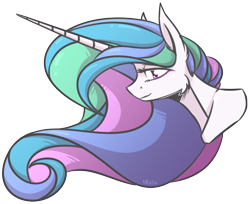 Size: 3026x2469 | Tagged: safe, artist:lrusu, princess celestia, alicorn, pony, bust, female, high res, mare, portrait, simple background, solo, transparent background