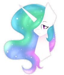 Size: 1820x2125 | Tagged: safe, artist:dragonpilyale, princess celestia, alicorn, pony, female, hair over one eye, mare, missing accessory, simple background, smiling, solo, transparent background