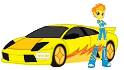 Size: 1042x588 | Tagged: safe, artist:irfanfitri, derpibooru import, spitfire, equestria girls, equestria girls-ified, lamborghini, lamborghini murcielago