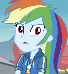 Size: 758x828 | Tagged: safe, derpibooru import, screencap, rainbow dash, better together, equestria girls, rollercoaster of friendship, angry, cropped, disgusted, geode of super speed, looking at you, magical geodes, rainbow dash is best facemaker, solo