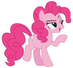 Size: 2684x2497 | Tagged: safe, artist:sketchmcreations, pinkie pie, earth pony, pony, the gift of the maud pie, inkscape, open mouth, pointing, raised hoof, simple background, sly, solo, transparent background, vector