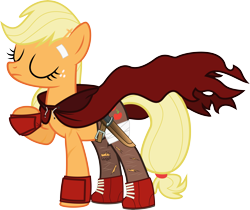 Size: 8043x6760 | Tagged: safe, artist:emedina13, applejack, earth pony, pony, absurd resolution, clothes, cosplay, persona, persona 3, persona 4 arena, sanada akihiko, solo