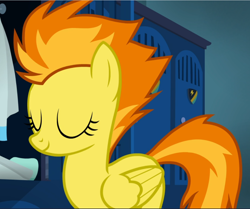 Size: 1122x940 | Tagged: safe, derpibooru import, screencap, spitfire, pegasus, pony, top bolt, cropped, eyes closed, female, mare, smiling, solo