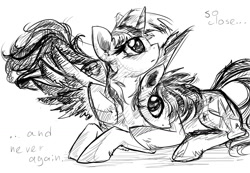 Size: 1300x900 | Tagged: safe, artist:hilloty, derpibooru import, rainbow dash, twilight sparkle, pegasus, pony, hug, sketch