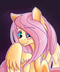 Size: 1419x1700 | Tagged: safe, artist:midnightsix3, fluttershy, pegasus, pony, blushing, female, mare, solo