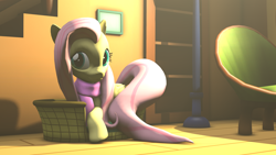 Size: 4096x2304 | Tagged: safe, artist:oc1024, fluttershy, pegasus, pony, 3d, absurd resolution, clothes, looking at you, scarf, solo, source filmmaker