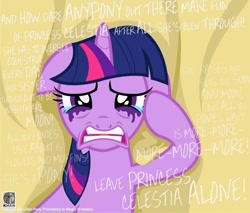 Size: 800x681 | Tagged: artist needed, source needed, safe, derpibooru import, twilight sparkle, crying, hate, leave britney alone, makeup, parody, running makeup, sad, solo