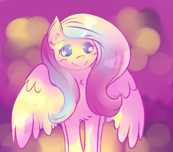 Size: 1493x1314 | Tagged: safe, artist:aude-okami, fluttershy, pegasus, pony, cute, solo, spread wings