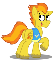 Size: 862x941 | Tagged: safe, artist:sketchymouse, derpibooru import, firestorm, spitfire, pegasus, pony, male, raised hoof, rule 63, simple background, solo, stallion, towel, transparent background, unshorn fetlocks