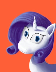 Size: 2136x2761 | Tagged: safe, rarity, pony, unicorn, female, mare, orange background, simple background, solo, thousand yard stare