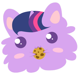 Size: 900x900 | Tagged: safe, artist:oathkeeper21, derpibooru import, twilight sparkle, hamster, :3, blushing, cookie, cute, fluffy, simple background, smiling, solo, species swap, transparent background, vector