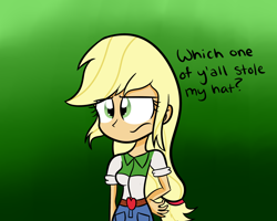 Size: 2000x1600 | Tagged: safe, artist:artypaints, applejack, equestria girls, missing accessory, solo