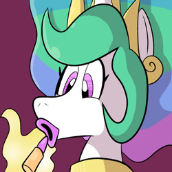 Size: 576x576 | Tagged: safe, artist:pembroke, princess celestia, alicorn, pony, 30 minute art challenge, lipstick, thiklestia