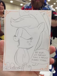 Size: 768x1024 | Tagged: safe, artist:andypriceart, applejack, earth pony, pony, female, mare, solo, traditional art