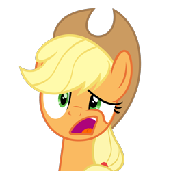 Size: 1600x1600 | Tagged: safe, artist:cheezedoodle96, applejack, earth pony, pony, .svg available, confused, face, simple background, solo, svg, transparent background, vector