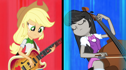 Size: 1280x714 | Tagged: safe, screencap, applejack, octavia melody, equestria girls, rainbow rocks