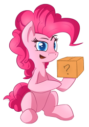 Size: 758x1089 | Tagged: safe, artist:flamevulture17, pinkie pie, earth pony, pony, box, female, mare, pink coat, pink mane, solo