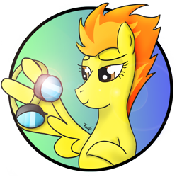 Size: 1134x1134 | Tagged: safe, artist:kacpi, derpibooru import, spitfire, pegasus, pony, avatar, solo, wing hands, wings