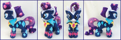 Size: 2241x742 | Tagged: safe, artist:lilmoon, radiance, rarity, pony, irl, photo, plushie, power ponies, solo