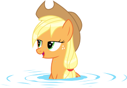 Size: 7214x5000 | Tagged: safe, artist:kishmond, applejack, earth pony, pony, leap of faith, absurd resolution, simple background, solo, transparent background, vector, wet, wet mane