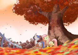 Size: 3508x2480 | Tagged: safe, artist:congee-painting, fluttershy, oc, pegasus, pony, autumn