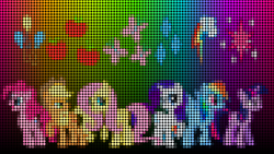 Size: 1920x1080 | Tagged: safe, artist:morningstar-1337, derpibooru import, edit, applejack, fluttershy, pinkie pie, rainbow dash, rarity, twilight sparkle, unicorn twilight, earth pony, pegasus, pony, unicorn, mane six, simplified, wallpaper, wallpaper edit