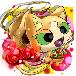 Size: 894x894 | Tagged: safe, artist:flappy27, applejack, cat, youkai, jibanyan, solo, species swap, yo-kai watch