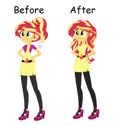 Size: 662x700 | Tagged: safe, artist:lavender-doodles, sunset shimmer, equestria girls, alternate hairstyle, clothes, pixel art, sprite