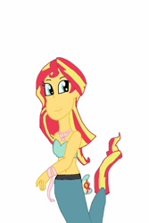 Size: 640x960 | Tagged: safe, sunset shimmer, mermaid, equestria girls, 1000 hours in ms paint, bandeau, belly button, mermaidized, midriff, simple background, species swap, white background