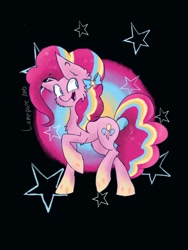 Size: 768x1024 | Tagged: safe, artist:lumepone, pinkie pie, earth pony, pony, rainbow power, raised hoof, solo