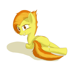 Size: 2209x1861 | Tagged: safe, artist:simplesample, derpibooru import, spitfire, pegasus, pony, female, looking to side, mare, on side, ploty, simple background, solo, white background