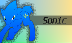 Size: 3200x1900 | Tagged: safe, artist:caninelove, artist:lunicaura106, derpibooru import, looking at you, ponified, raised hoof, smirk, solo, sonic the hedgehog, sonic the hedgehog (series), wallpaper