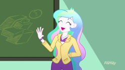 Size: 1280x720 | Tagged: safe, screencap, princess celestia, principal celestia, eqg summertime shorts, equestria girls, subs rock, cute, cutelestia, eyes closed, solo