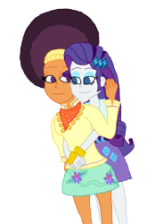 Size: 2000x2878 | Tagged: safe, artist:ktd1993, rarity, saffron masala, equestria girls, afro, equestria girls-ified, female, lesbian, raffron, shipping, simple background, transparent background, wrap around