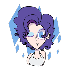 Size: 8267x8267 | Tagged: safe, artist:rainelathepegasus00, rarity, human, absurd resolution, alternate hairstyle, bust, ear piercing, earring, eyeshadow, female, humanized, jewelry, lipstick, makeup, one eye closed, piercing, simple background, solo, transparent background, wink