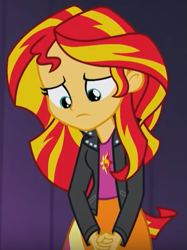 Size: 431x576 | Tagged: safe, screencap, sunset shimmer, equestria girls, rainbow rocks, cropped, solo