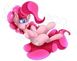 Size: 3500x2750 | Tagged: safe, artist:madacon, pinkie pie, earth pony, pony, bubble, fluffy mane, solo