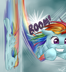 Size: 2293x2500 | Tagged: safe, artist:zellcius, derpibooru import, rainbow dash, pegasus, pony, fast, flying, happy, rainbow trail, sky, smiling, solo, wings