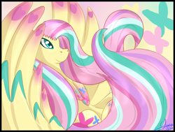 Size: 1024x773 | Tagged: safe, artist:owlheart48, fluttershy, pegasus, pony, female, mare, rainbow power, solo