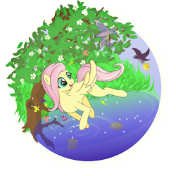 Size: 3600x3600 | Tagged: safe, artist:vulthuryol00, fluttershy, pegasus, pony, female, mare, pink mane, solo, yellow coat