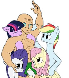 Size: 2200x2500 | Tagged: safe, artist:rezrezas, derpibooru import, fluttershy, rainbow dash, rarity, twilight sparkle, human, feels guy, simple background, transparent background, wojak