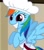 Size: 538x614 | Tagged: safe, derpibooru import, screencap, rainbow dash, pegasus, pony, the last roundup, baker, cropped, cute, happy, solo